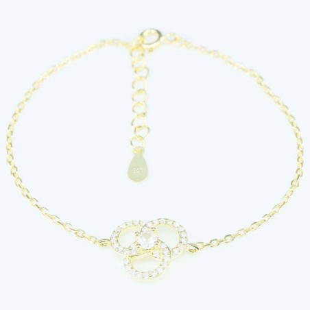 Bracelet  Flower 13mm. Circonia gold color