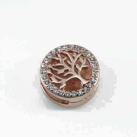 Charm For Bracelet Tree 11mm. rose Circonia