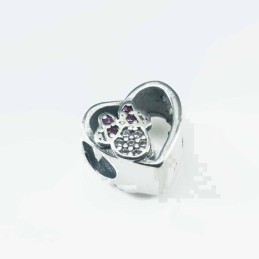 Charms For Bracelet  heart 10mm. Circonia