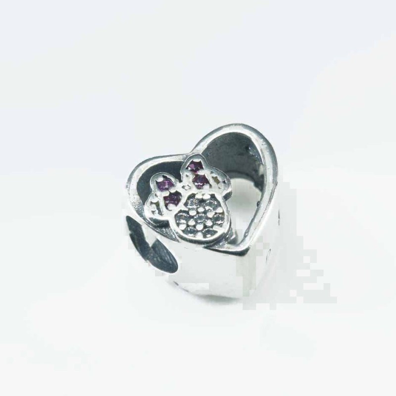 Charms For Bracelet  heart 10mm. Circonia