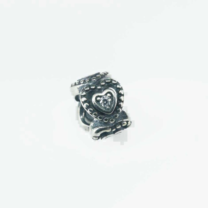 Charms For Bracelet  heart 5mm. Circonia