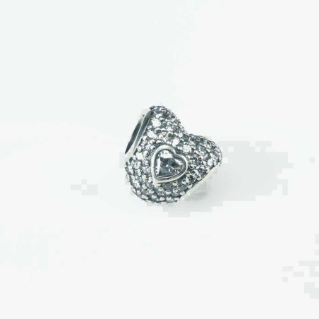 Charms For Bracelet  heart  9mm. Circonia