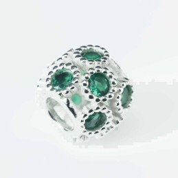 Charm For Bracelet Bead 11mm. Circonia