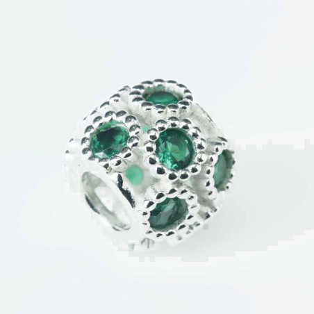 Charm For Bracelet Bead 11mm. Circonia