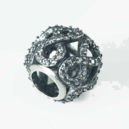 Charm For Bracelet Bead 11mm. Circonia