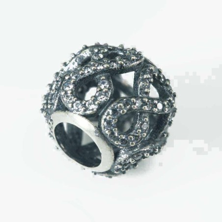 Charm For Bracelet Bead 11mm. Circonia