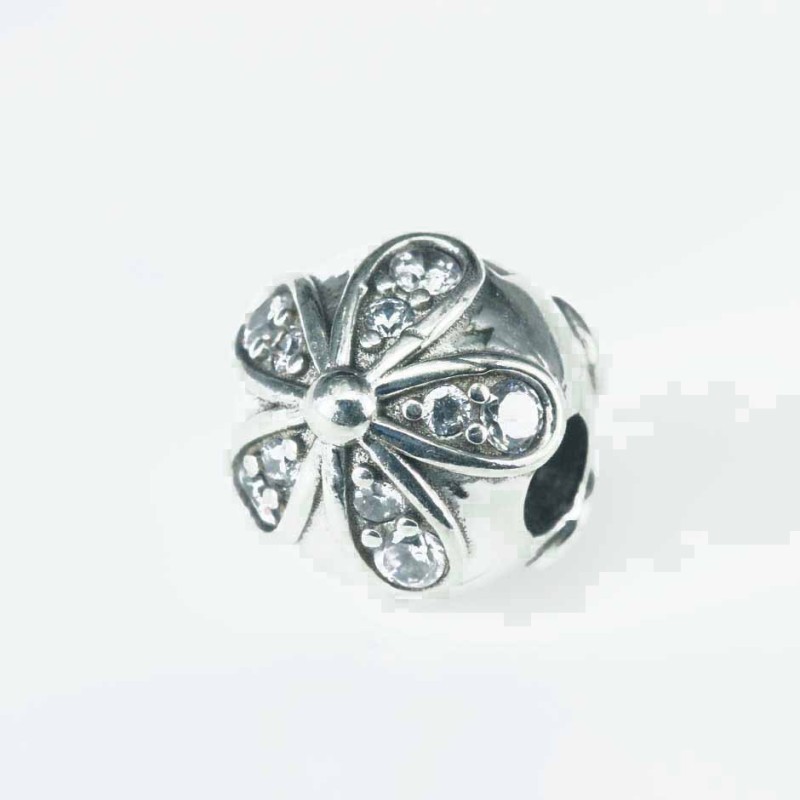 Charm For Bracelet Beads in flower 12mm. Circonia