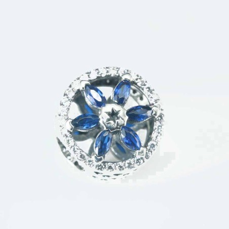 Charm For Bracelet Beads in flower 11mm. Circonia