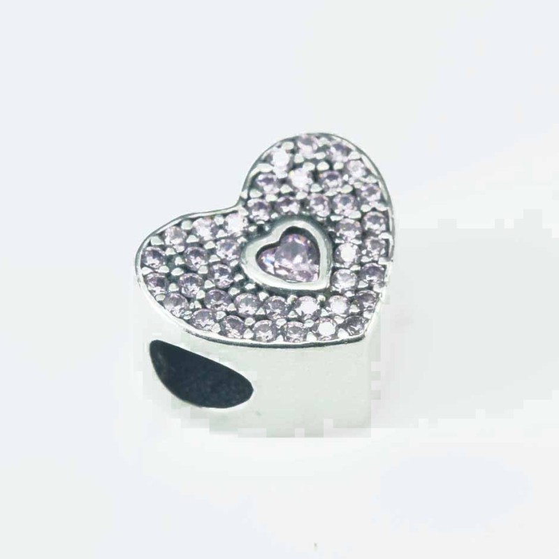 Charm For Bracelet Beads heart 10mm. Circonia Charm For Bracelet Beads heart 10mm. Circonia