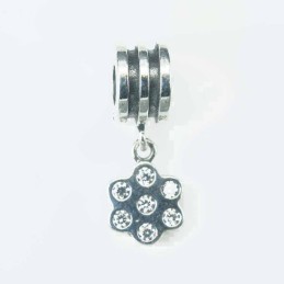 Charm For Bracelet Beads  flower 8mm. Circonia