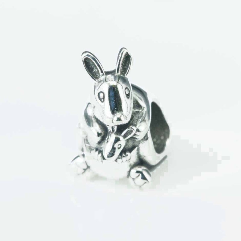 Charm For Bracelet  Kangaroo  8x14mm.Circonia