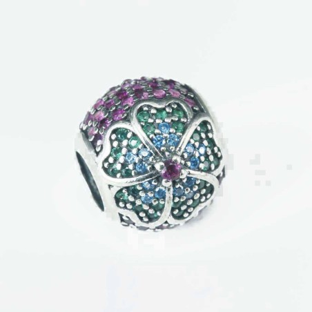 Charm For Bracelet Beads flower 12mm. Circonia