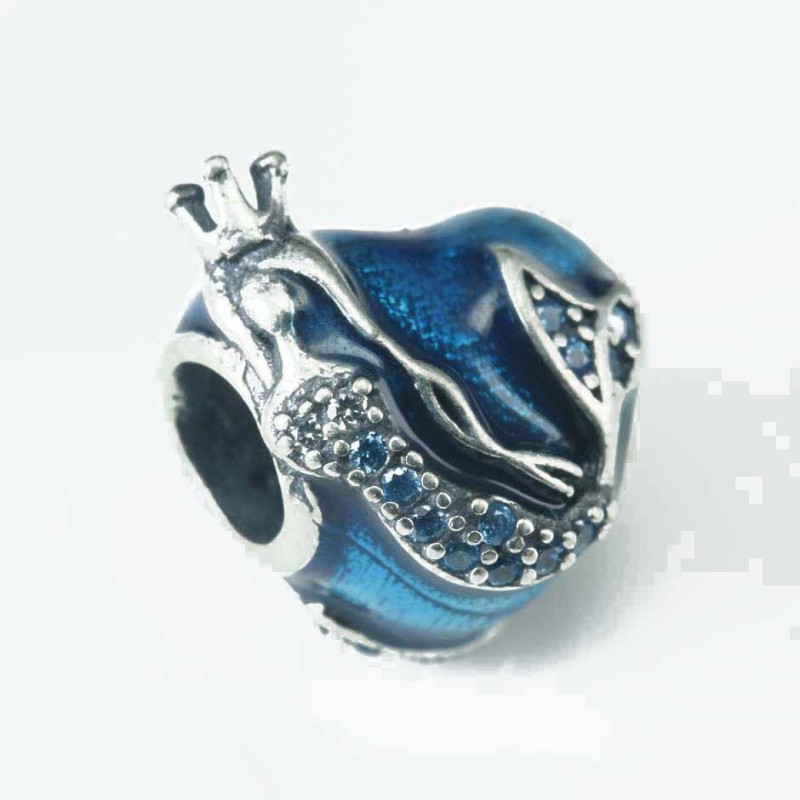 Charm For Bracelet  Sea Mermaid 11mm. Circonia