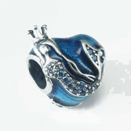 Charm For Bracelet  Sea Mermaid 11mm. Circonia