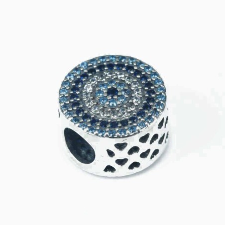 Charm For Bracelet  Bead 12mm. Circonia