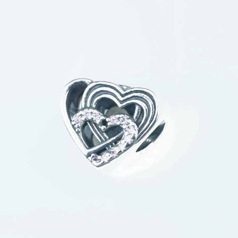 Charms For Bracelet Heart 10x12mm. Circonia