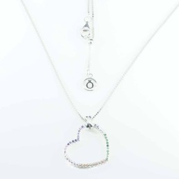 Necklace Heart 22mm. 50cms. Circonia