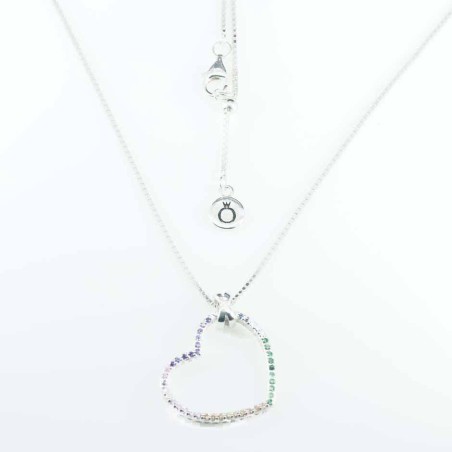 Necklace Heart 22mm. 50cms. Circonia