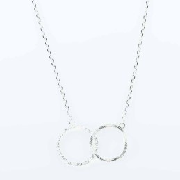 Necklace Hoop 2pc  14x15mm. 46cms. Circonia