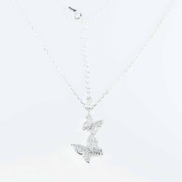 Necklace Butterfly 2pc 8+11mm. 47cms. Circonia