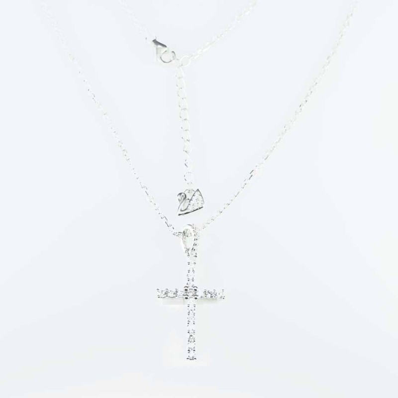 Necklace Cross 15x23mm. 45cms. Circonia