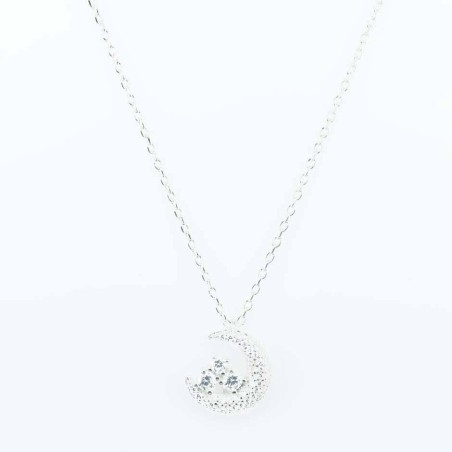 Necklace Moon 14mm. 45cms. Circonia