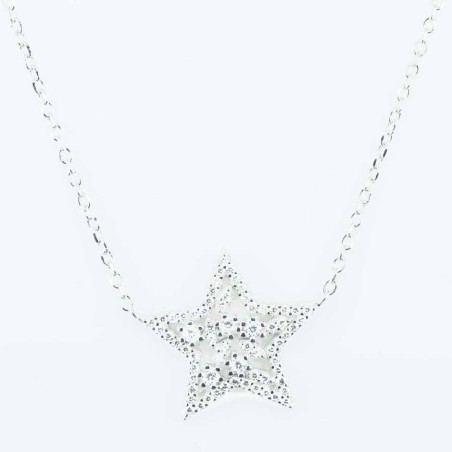 Necklace Star 19mm. 45cms. Circonia