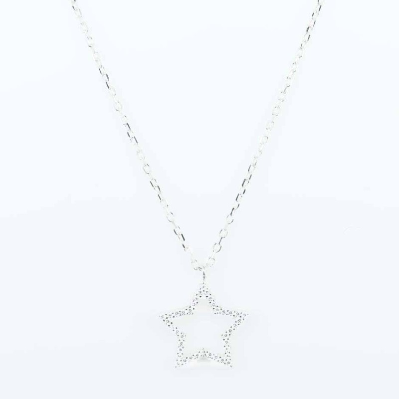 Necklace Star 15mm. 45cms. Circonia