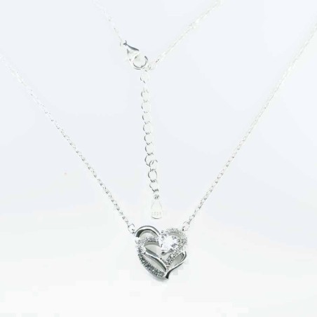 Necklace Heart 13x15mm. 46cms. Circonia