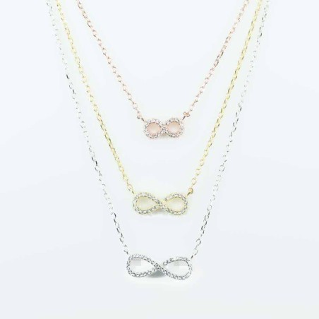 Necklace Infinity 3,pc 5x11+7x16+8x21mm. Circonia