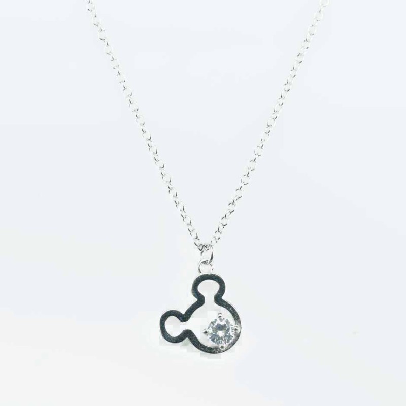 Necklace Mouse 12mm. Circonia