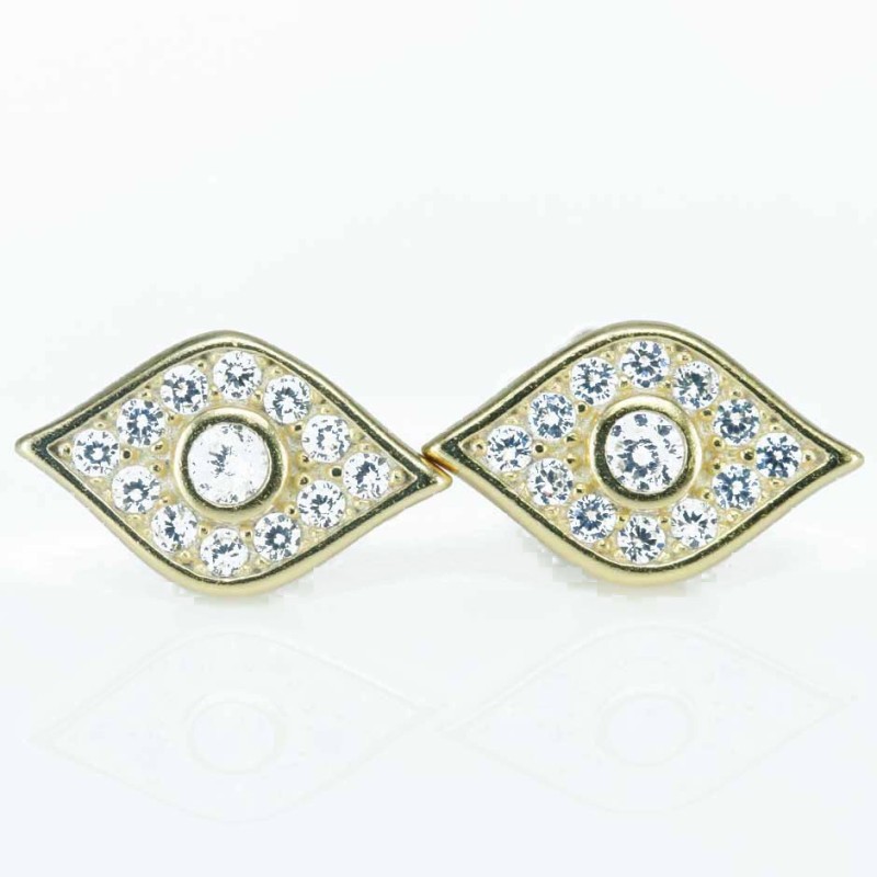 Earring Small Eye 6x11mm. Circonia Gold Earring Small Eye 6x11mm. Circonia Gold