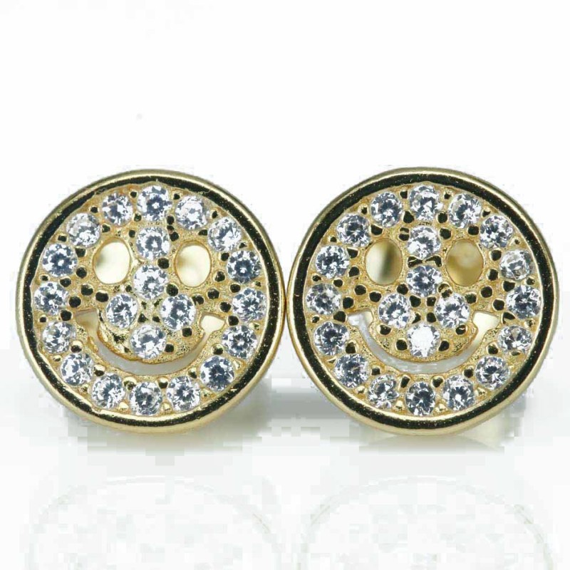 Earring Smile 8mm.  Circonia  Gold