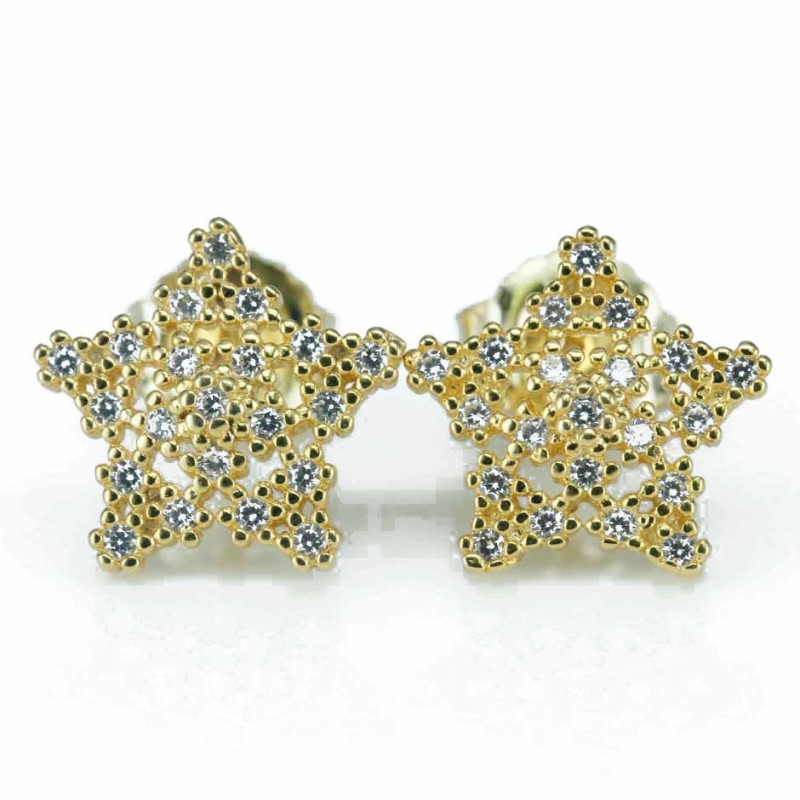 Earring Star 11mm. Circonia Gold Earring Star 11mm. Circonia Gold