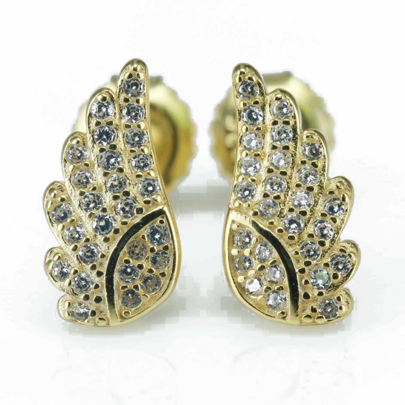Earring Wing 6x12mm. Circonia Gold Earring Wing 6x12mm. Circonia Gold