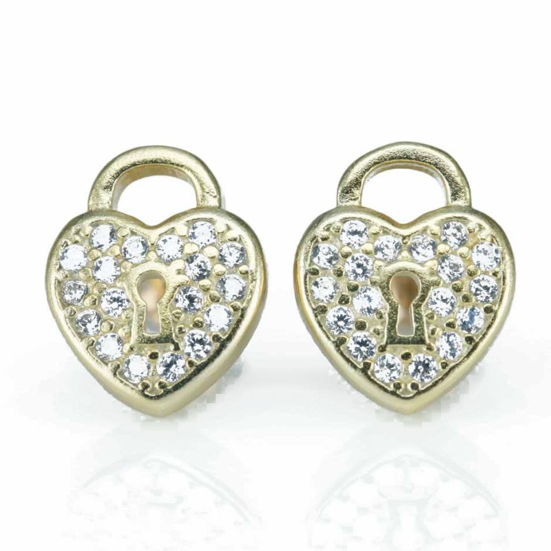 Earring Small Look 8x10mm. Circonia Gold Earring Small Look 8x10mm. Circonia Gold