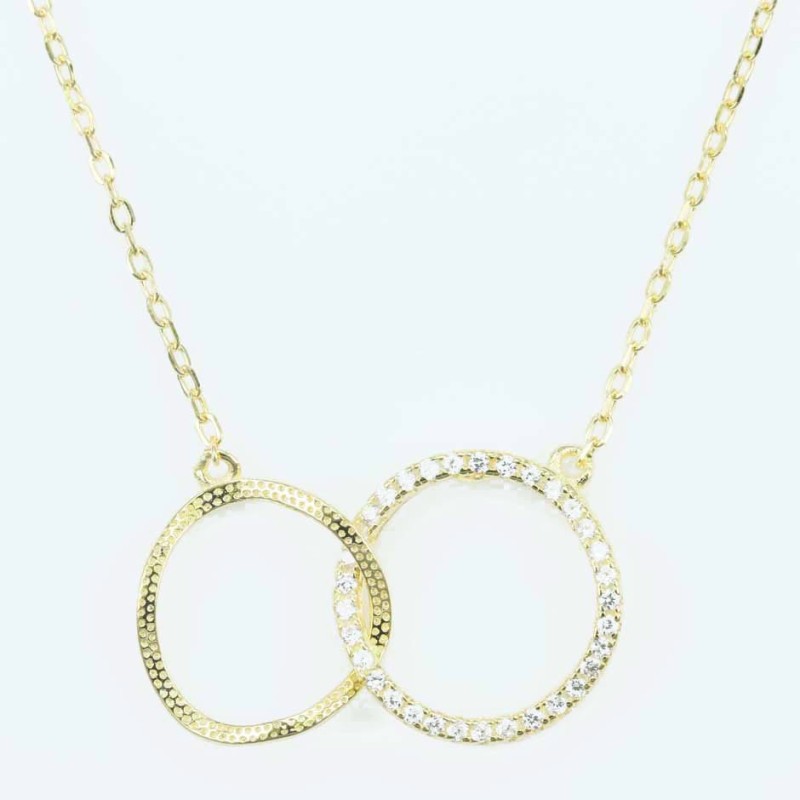 Necklace Hoop 2pc 14x15mm. Circonia Gold Necklace Hoop 2pc 14x15mm. Circonia Gold
