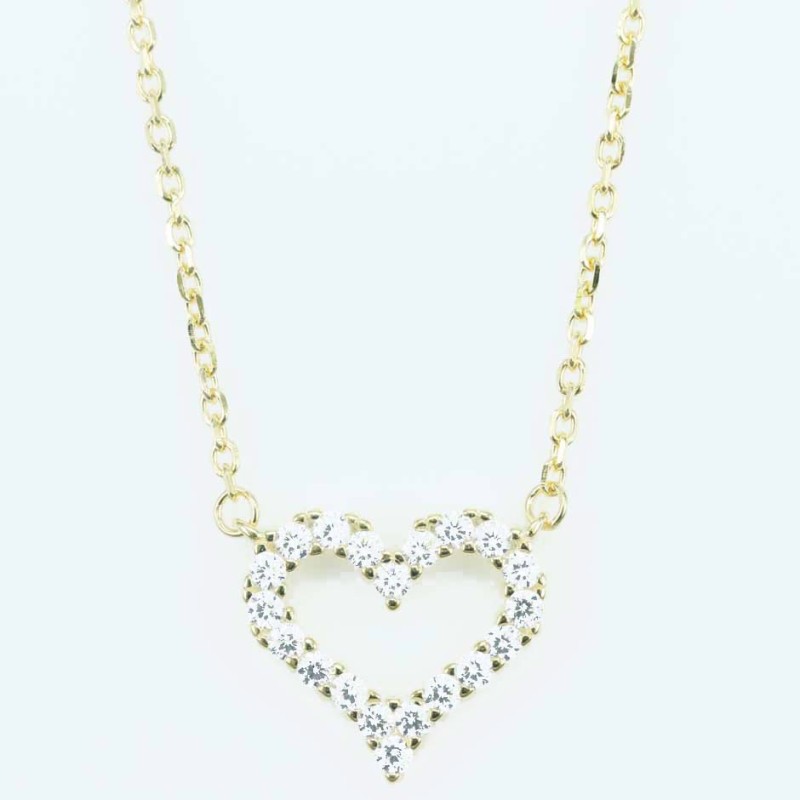 Necklace Heart 13mm. Circonia Gold Necklace Heart 13mm. Circonia Gold