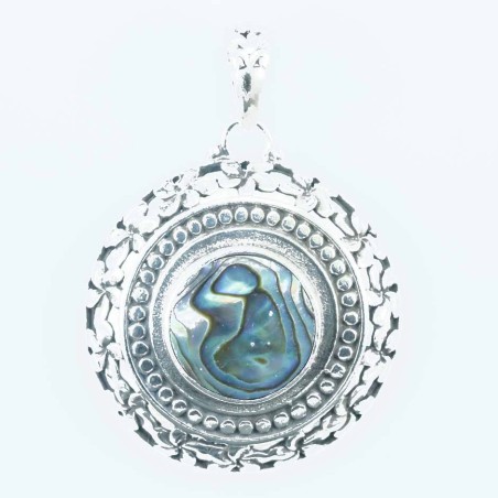 Pendant Round 27mm. Abalon Shell