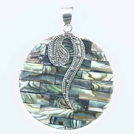 Pendant Round 38mm. Abalon Shell