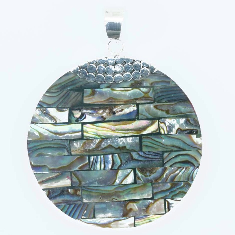 Pendant Round 38mm. Abalon Shell Pendant Round 38mm. Abalon Shell