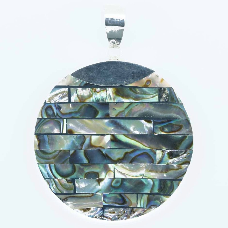 Pendant Round 38mm. Abalon Shell Pendant Round 38mm. Abalon Shell