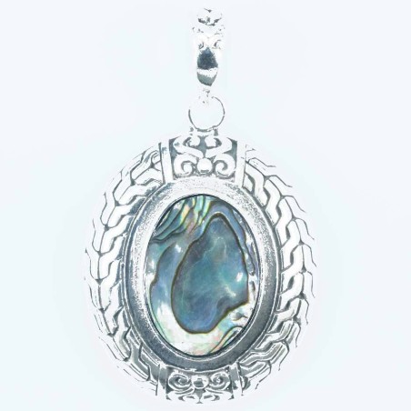 Pendant Oval 28x31mm. Abalon Shell