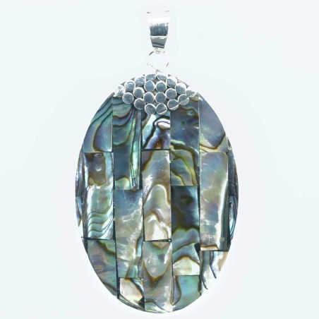 Pendant Oval 28x45mm. Abalon Shell