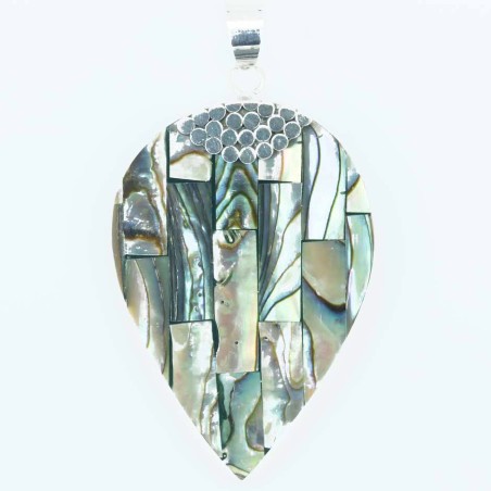 Pendant Opposite Drop 29x46mm. Abalon Shell