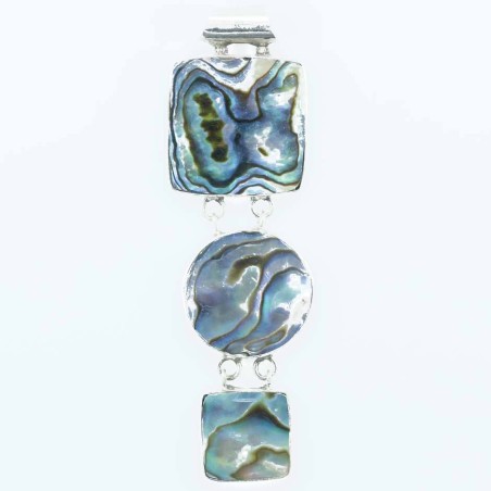Pendant 3 sq+rd 20x66mm. Abalon Shell