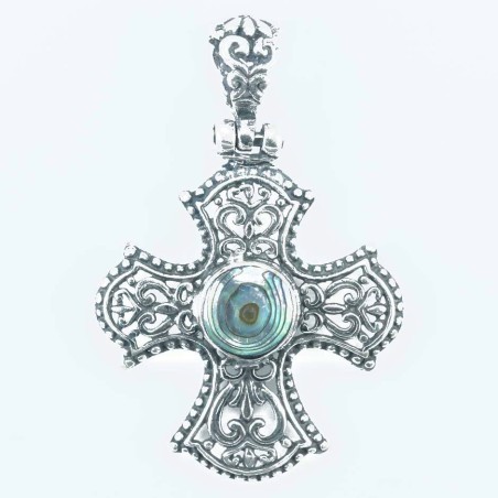 Pendant Cross 31x47mm. Abalon Shell