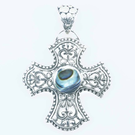 Pendant Cross 31x44mm. Abalon Shell