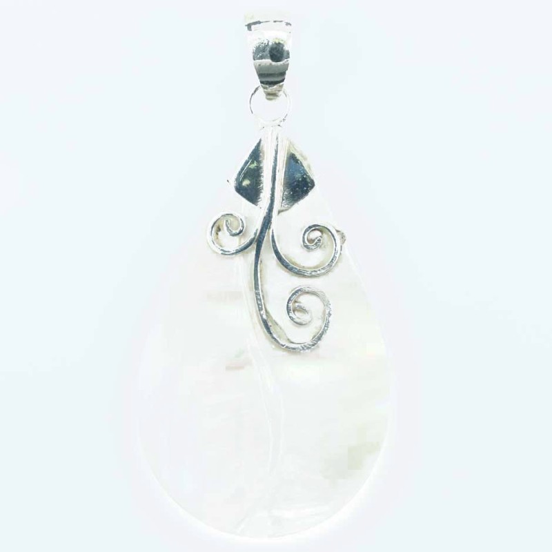 Pendant Drop 23x42mm.  Pearl Shell