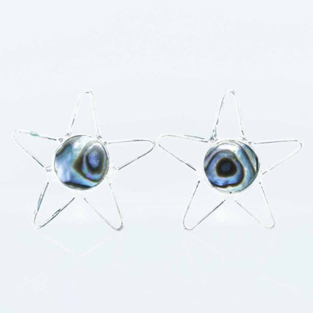 Earring Star 13mm. Abalon Shell